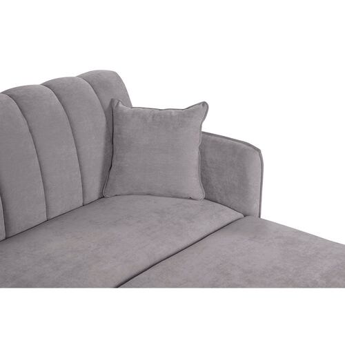 MAKORA Sofá Cama Reclinable + Taburete Modelo Avocata Gris Claro