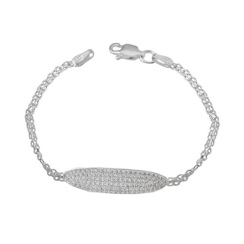 Pulso Cadena Bismark Con Zirconia Plata Ley .925 Unlimited By Oro Boleado