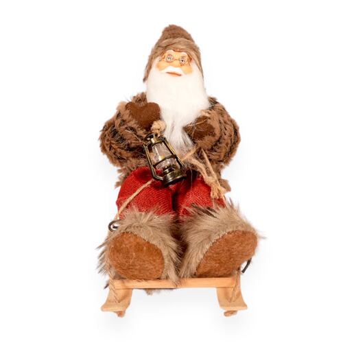 Figura Decorativa Santa Claus Trineo Linterna 30 cm Home Nature