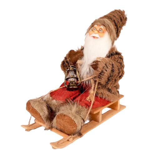 Figura Decorativa Santa Claus Trineo Linterna 30 cm Home Nature