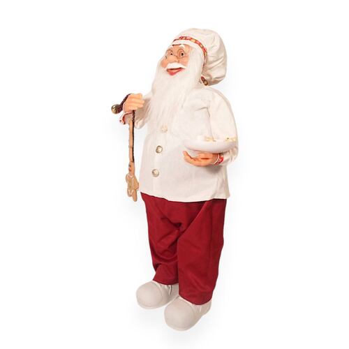 Figura Decorativa Santa Claus Traje Cocinero Galleta Jengibre 60 cm Home Nature