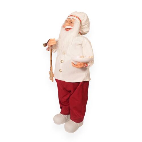 Figura Decorativa Santa Claus Traje Cocinero Galleta Jengibre 60 cm Home Nature