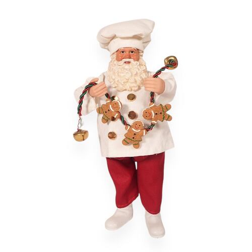 Figura Decorativa Santa Claus Gorro Cocinero Galletas Jengibre 27 cm Home Nature