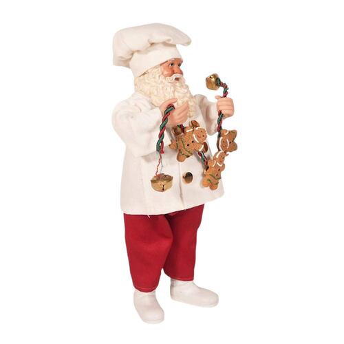 Figura Decorativa Santa Claus Gorro Cocinero Galletas Jengibre 27 cm Home Nature