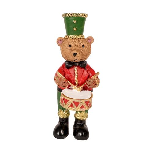 Figura Decorativa Navideña Oso Soldado con Tambor 17.5*5.5*6 cm Home Nature