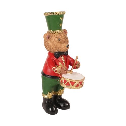 Figura Decorativa Navideña Oso Soldado con Tambor 17.5*5.5*6 cm Home Nature