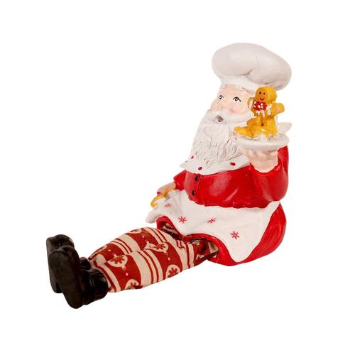 Figura Decorativa Santa Claus Chef con Galleta 18*9*6 cm Home Nature