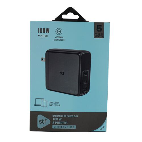 Cargador de Pared STF 100W GAN Usb/2 Tipo C