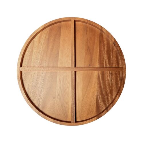 Charola Lazy Susan Giratoria Home Nature Diseño en Madera 32*32*3.8 cm