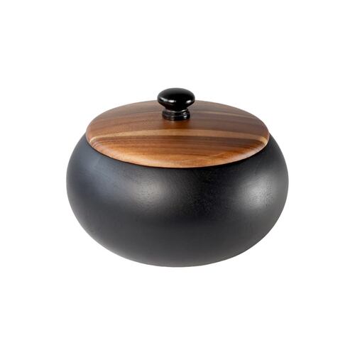 Recipiente Grande con Tapa Home Nature Diseño Moderno en Madera 12.5*20*20 cm