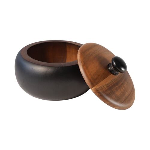 Recipiente Mediano con Tapa Home Nature Diseño Moderno en Madera 10.5*16.5*16.5 cm