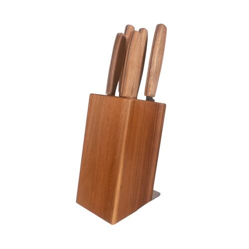Juego de 5 Cuchillos de Acero Inoxidable con Mango de Madera Home Nature