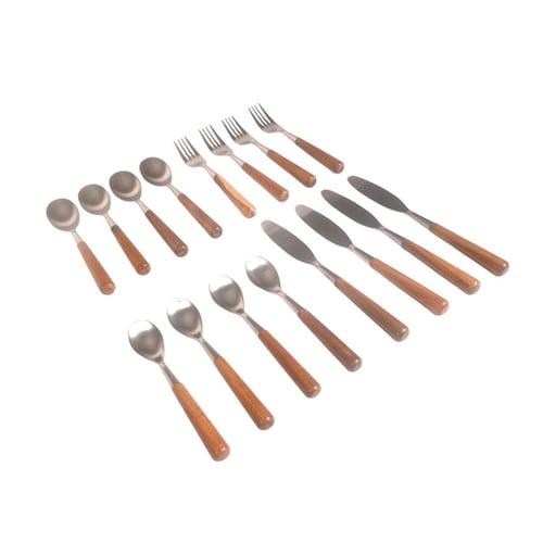 Juego de 16 Cubiertos con Mango de Madera Home Nature