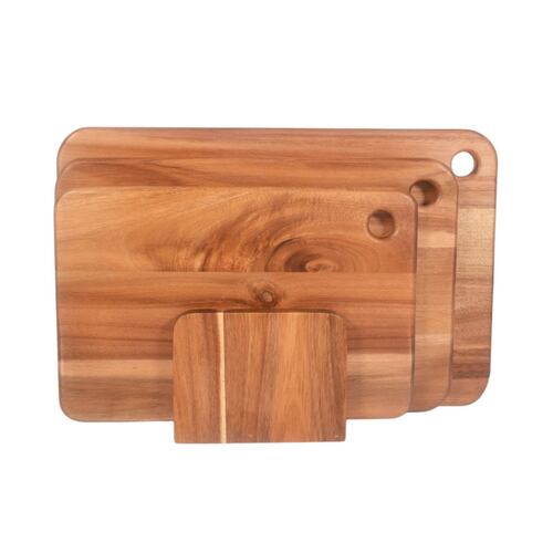Juego de 3 Tablas de Madera de Acacia con Base Home Nature