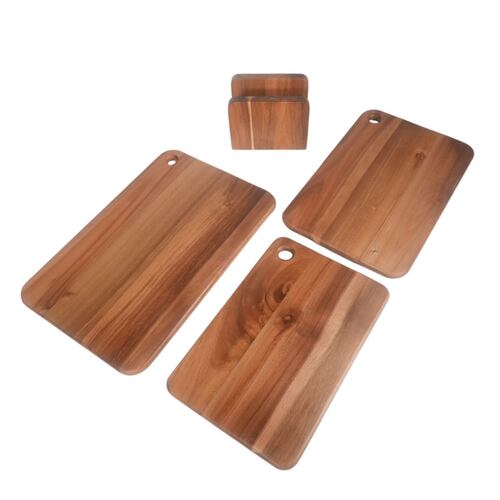 Juego de 3 Tablas de Madera de Acacia con Base Home Nature