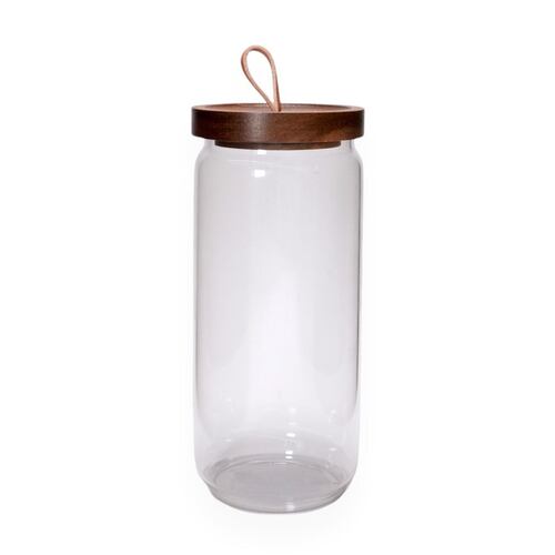 Contenedor Lara Grande de Vidrio de borosilicato  con Tapa de Madera Home Nature