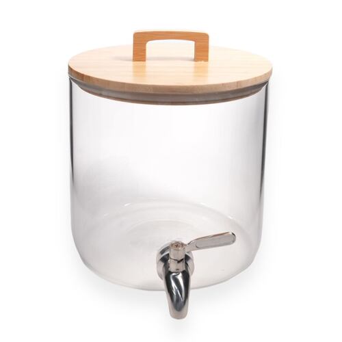 Dispensador Ane de Vidrio de Borosilicato  con Tapa de Madera Home Nature