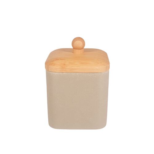 Juego de Baño Dubai 4 Piezas de Madera, Vaso, Tarro, Dispensador y Bandeja Home Nature