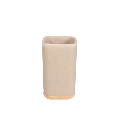 Juego de Baño Dubai 4 Piezas de Madera, Vaso, Tarro, Dispensador y Bandeja Home Nature