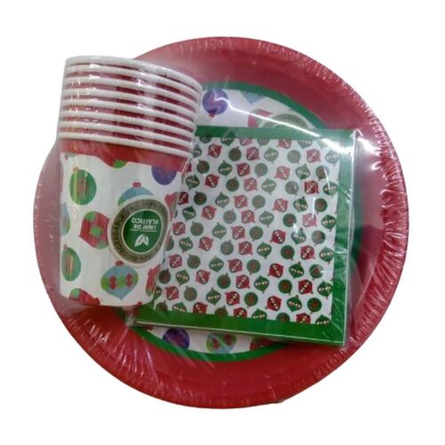 Kit Vasos Platos Desechables para Fiesta Edición Navidad Nico
