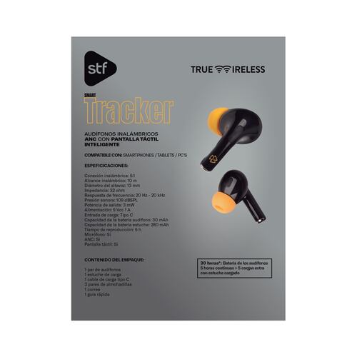 Audífonos Tws Stf Tracker Negro