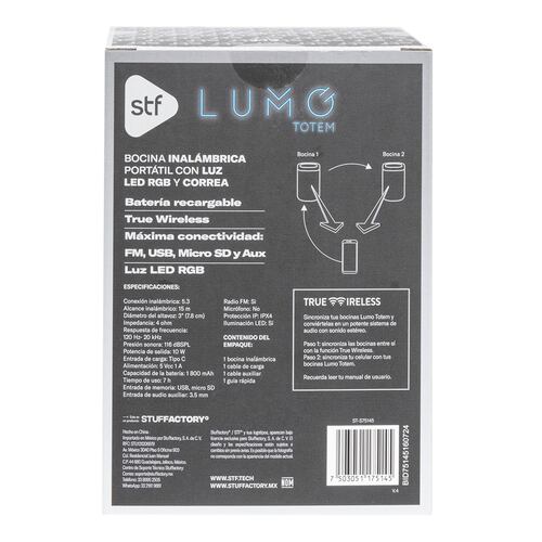Bocina Stf Con Luz Led Rgb