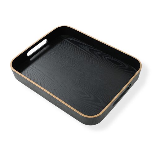 Bandeja en Madera Cuadrada con Asas 35*28*4.5 cm Home Nature