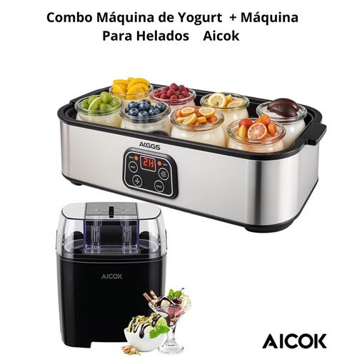 Set Maquina para Yoghurt + Maquina para Helados Aicok