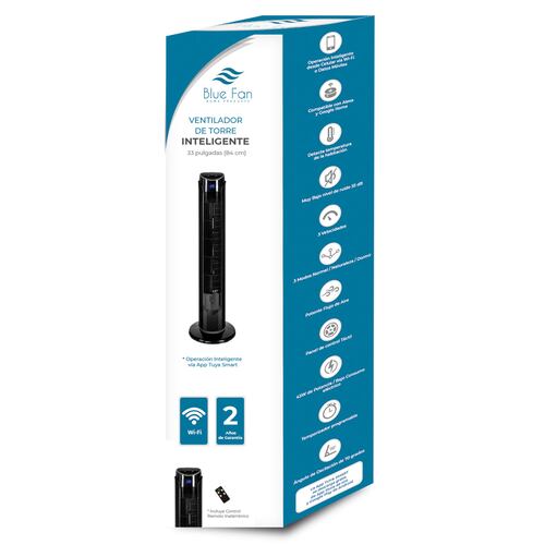 Set de 2 Ventiladores de Torre BLUE FAN de 33 Pulgadas 3 Velocidades con Wifi