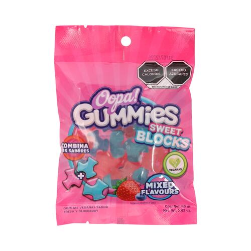 Gomitas Veganas Sweet Blocks Mix de Sabores Oopa! Gummies 80 g