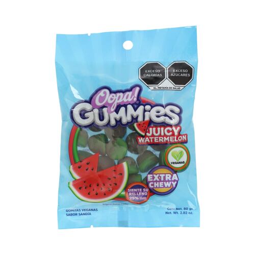 Gomitas Veganas Sabor Sandía Oopa! Gummies 80 g