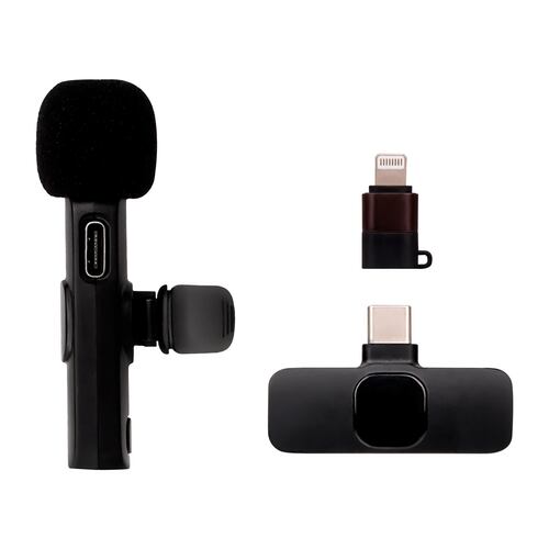 Set de 2 Micrófonos Inalámbricos tipo C/Lightning con Estuche