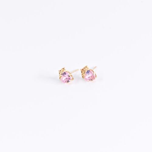 Aretes Tiara Rosa Oro 14K Disney
