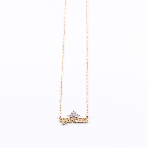 Collar Tiara Princesa Oro 14K Disney
