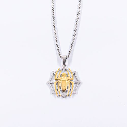 Collar Hombre Araña Dorado Acero Disney