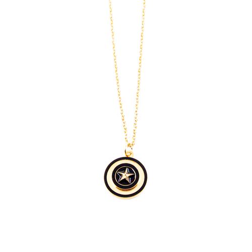 Collar Capitán América Negro Acero Disney