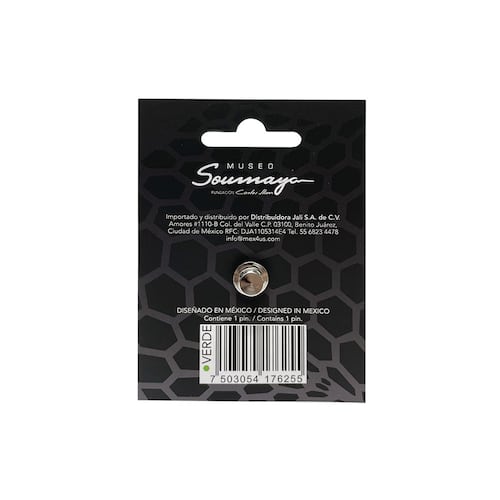 Pin Soumaya Hexágonos Metálico Verde BY MEXICO