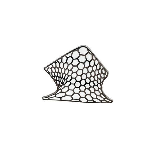 Pin Soumaya Hexágonos Metálico Blanco BY MEXICO