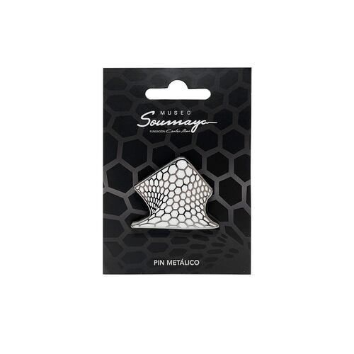 Pin Soumaya Hexágonos Metálico Blanco BY MEXICO