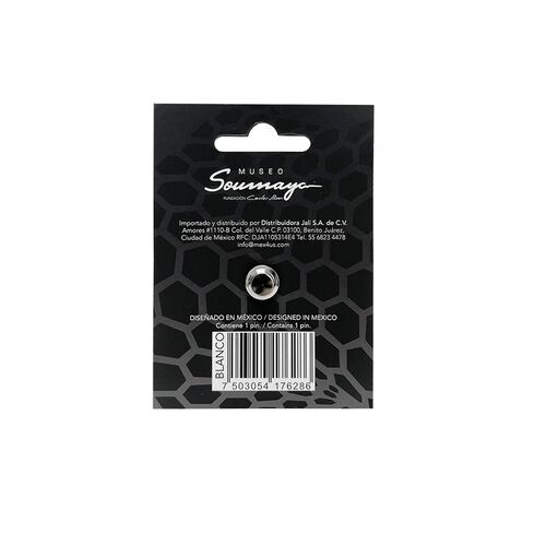 Pin Soumaya Hexágonos Metálico Blanco BY MEXICO