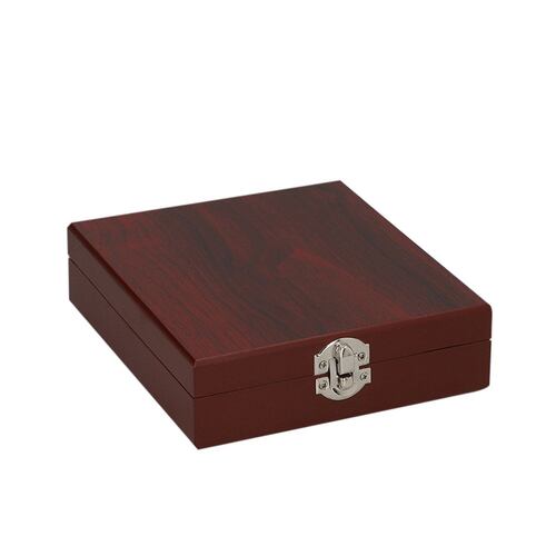 Set de vino 4 piezas estuche cuadrado de madera