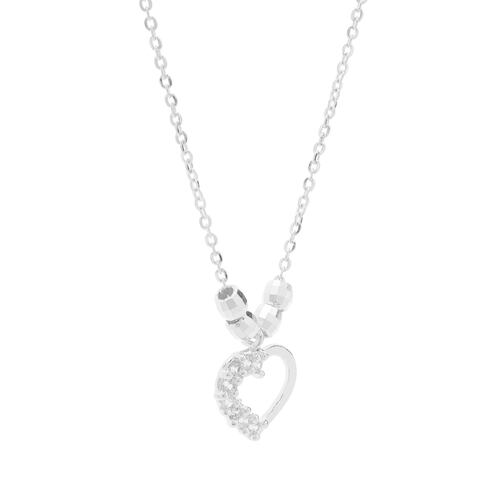 Collar Corazón Mitad Zircornias Plata .925 D´Villalpando