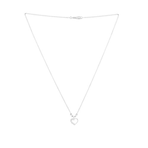 Collar Corazón Mitad Zircornias Plata .925 D´Villalpando