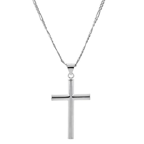 Cruz Dvillalpando Tubo Redondo Con Cadena Figaro Plata .925