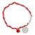 PULSERA SAN BENITO CON LISTÓN ROJO ,PULSERA,PLATA C/LISTON, VILLALPANDO