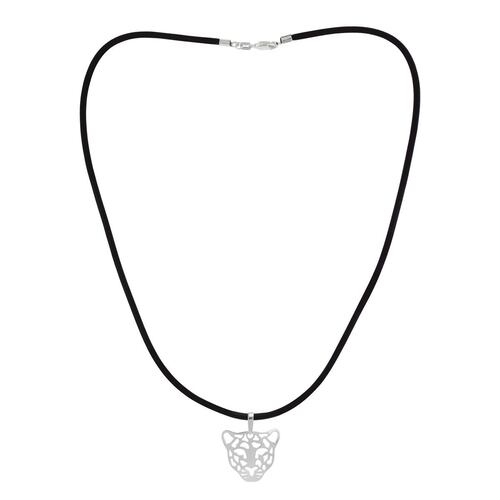 Collar Dije Jaguar Plata.925 y Caucho DVillalpando