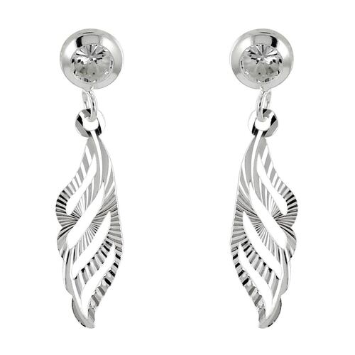 Arete Alas Espiral Laminado Diamantado  Plata, Aretes, Spiral Laminado, Villalpando
