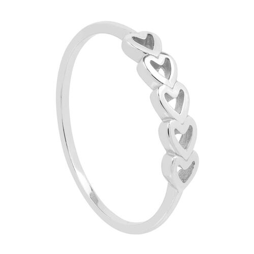 Anillo Liso De 5 Corazones. Plata, Anillo, Liso De 5 Corazones, Villalpando