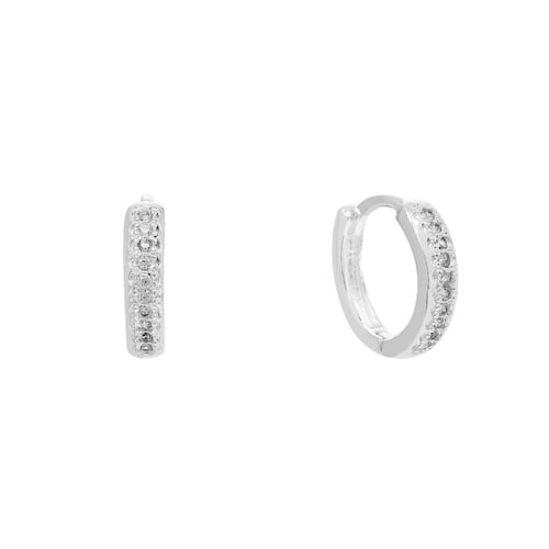 Huggies Zirconias Biseladas con Detalle Plata .925 Villalpando
