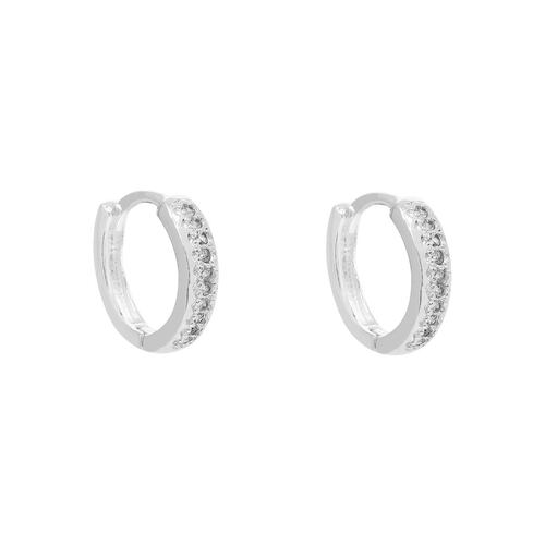 Huggies Zirconias Biseladas con Detalle Plata .925 Villalpando
